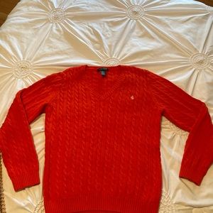Lauren by Ralph Lauren V-Neck Cable Knit Sweater